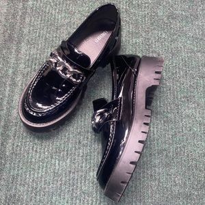 BLACK PLATFORM LOAFERS
